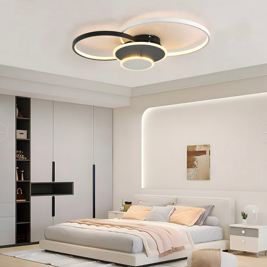 LED полилей с дистанционно управление на Killian 80W, 4 кръга, студена/гореща/неутрална светлина, проклет, черно бяло