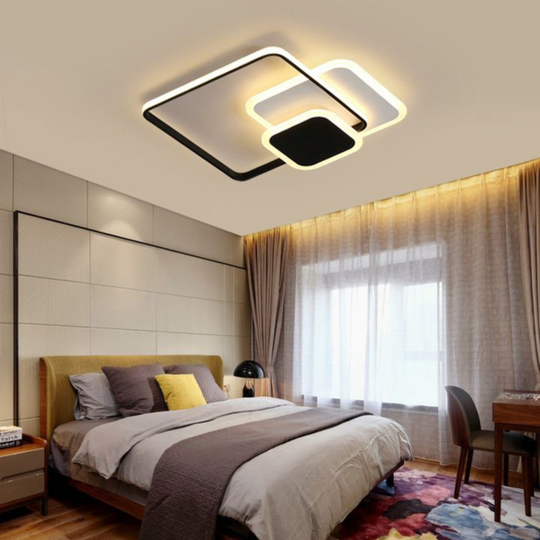 LED полилей с дистанционно управление ANEMONA 71W, 3 квадрата, студена/топла/неутрална светлина, димируем, черен LED полилей с дистанционно управление Default Title Alessandro Design