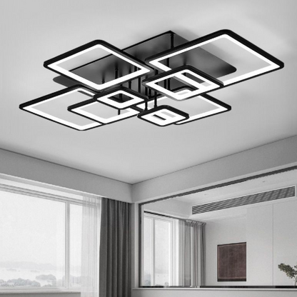 LED полилей с дистанционно управление, ела, 8 квадрата, 203W, студена/гореща/неутрална светлина, нестабилна, черна