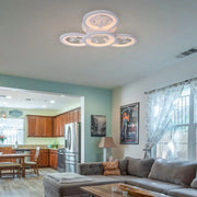 LED полилей с дистанционно управление и Daisy 49W кристал, 4 елемента, студена/гореща/неутрална светлина, нестабилна, бяла