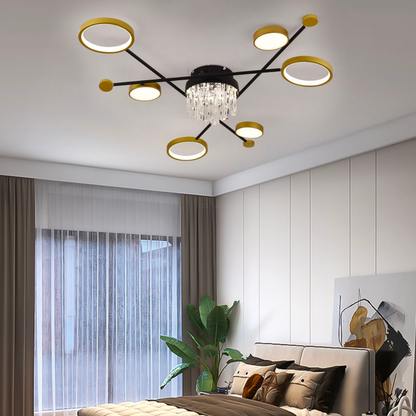 LED полилей с дистанционно управление, Velo, 38W, черно злато