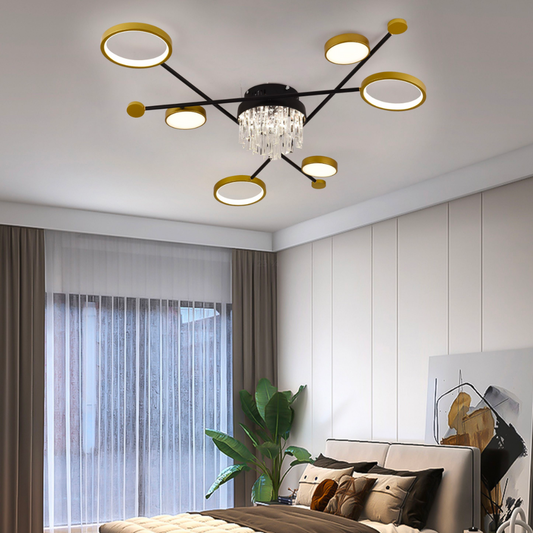 LED полилей с дистанционно управление, Velo, 38W, черно злато