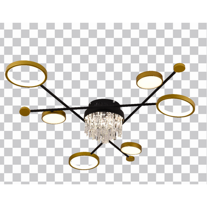 LED полилей с дистанционно управление, Velo, 38W, черно злато