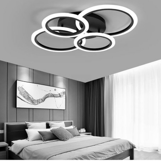 LED похот на Nathaniel Remote Control 4 кръгове 44W студено/горещо/неутрално черно черно