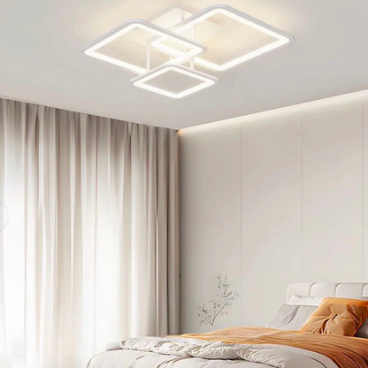 LED полилей с Zoe Remote Control, 64W, 3 квадрата, студ/гореща/неутрална светлина, нестабилен, бял