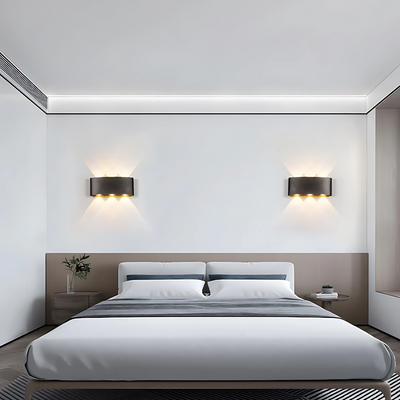 Нанесете външна светодиодна елис, 6W, 6 източника на светлина, топла светлина, черно