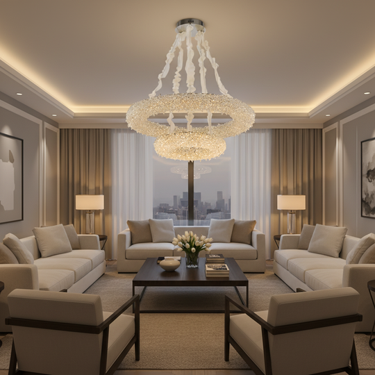 Кристален полилей с дистанционно управление, PRAGUE Imperio, 78W, диаметър 71 см, студена/топла/неутрална светлина, злато, регулируема височина LED полилей с дистанционно управление Заглавие по подразбиране Alessandro Design
