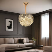 Кристален полилей Fontainebleau Eleganza, 9x E14, диаметър 45 cm, злато, регулируема височина