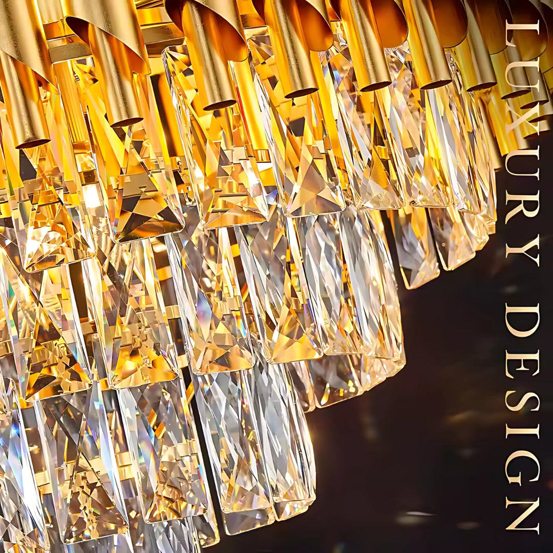 Crystal Chandelier Versailles Eleganza 8x E14, диаметър 49 cm, злато, регулируема височина