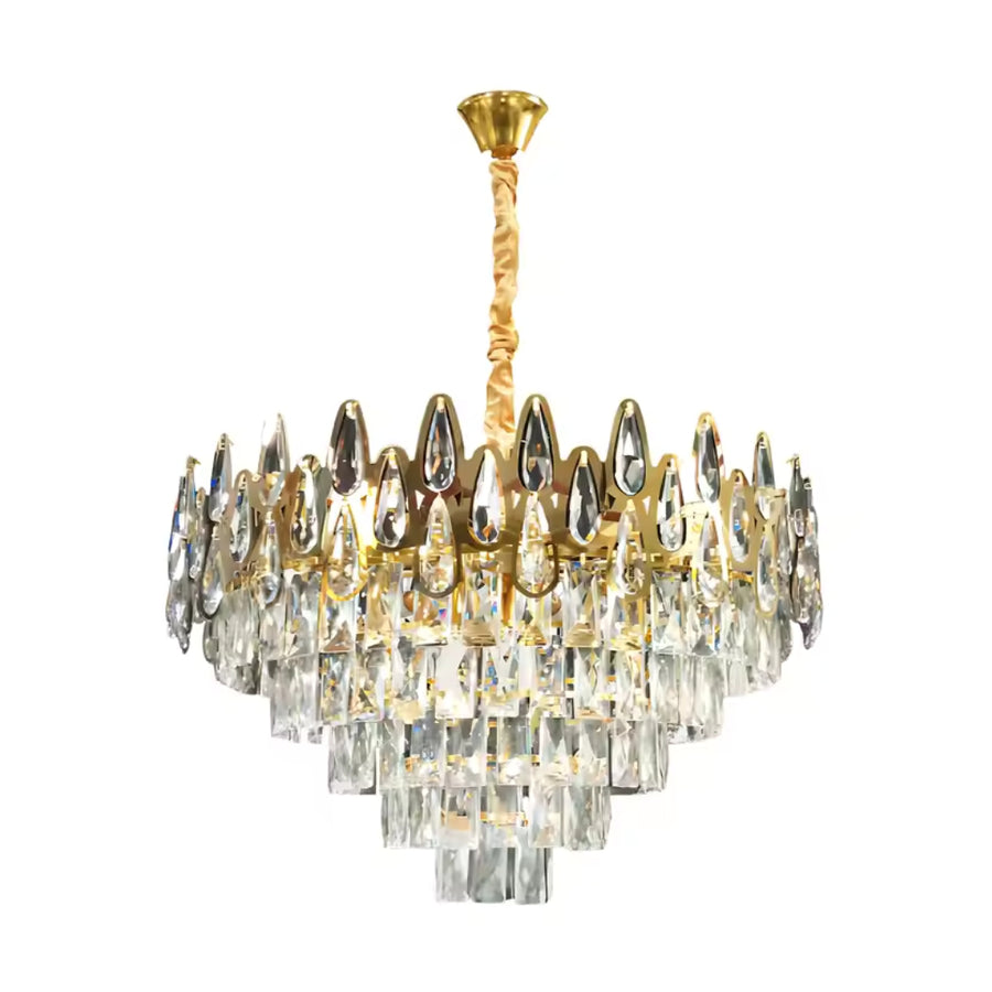 Crystal Chandelier Alhambra Eleganza 8x E14, диаметър 49 cm, лъскаво злато, регулируема височина
