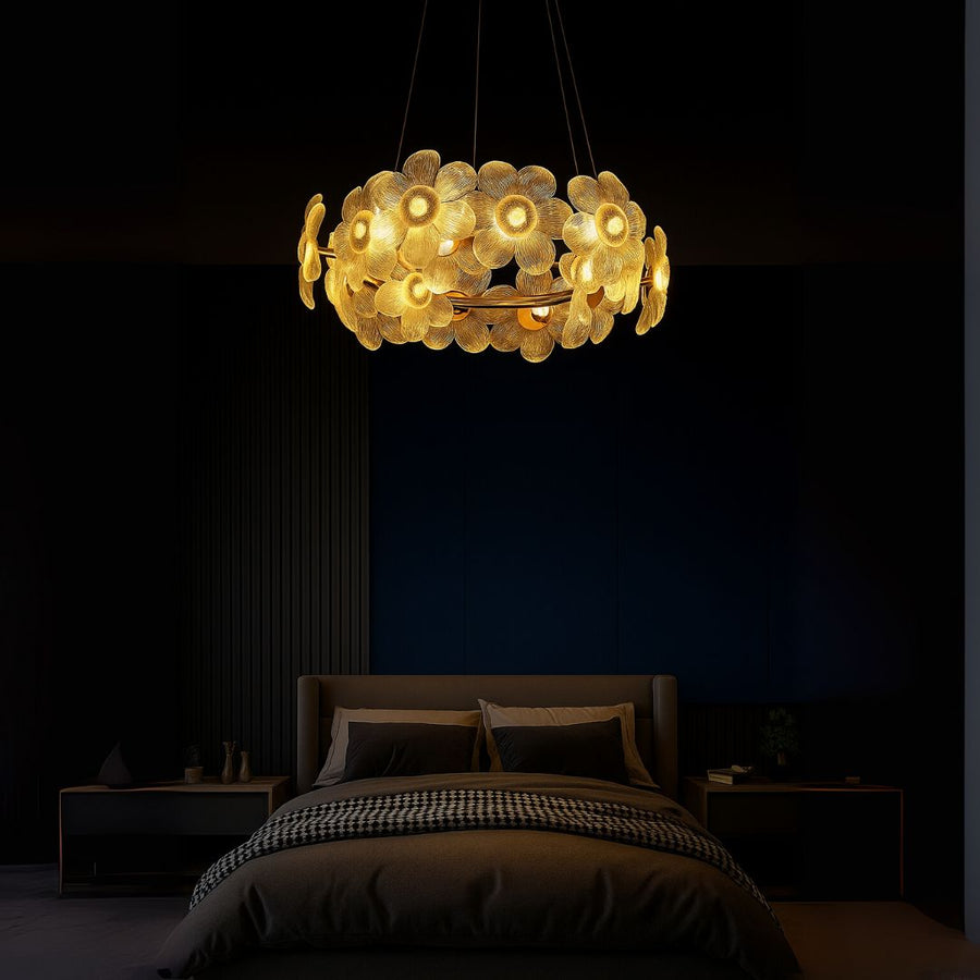 CRISTAL CHANDELIER CADENZA ALLEGRO, 10X E14, диаметър 48 см, регулируема височина, злато