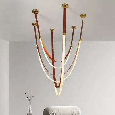 Модерен полилей, LED, ARIA Largo, 34W, Топла светлина, Кафяв