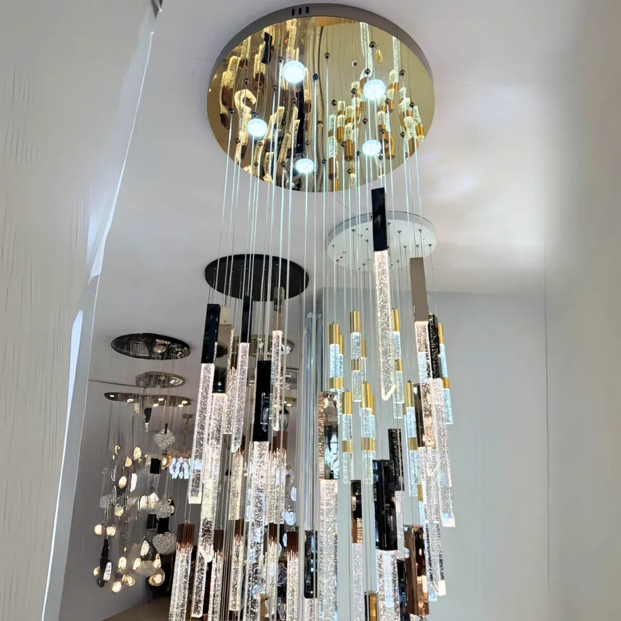 Кристален полилей, LED, Vertika, 40W, диаметър 35 cm, злато