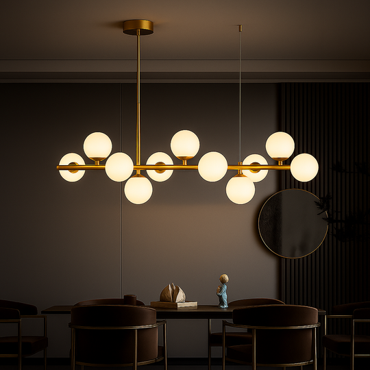 LOFT Pavilion Модерен полилей с крушка, 11x G9, злато, метал, регулируема височина Модерни полилеи Заглавие по подразбиране Alessandro Design