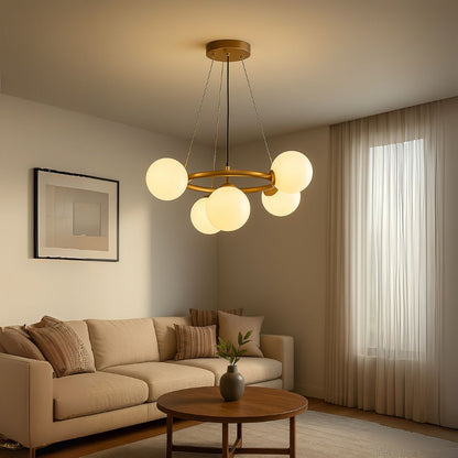 Roberto Chandelier, 5x G9, злато, метал, регулируема височина