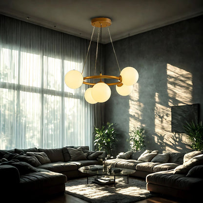 Roberto Chandelier, 5x G9, злато, метал, регулируема височина