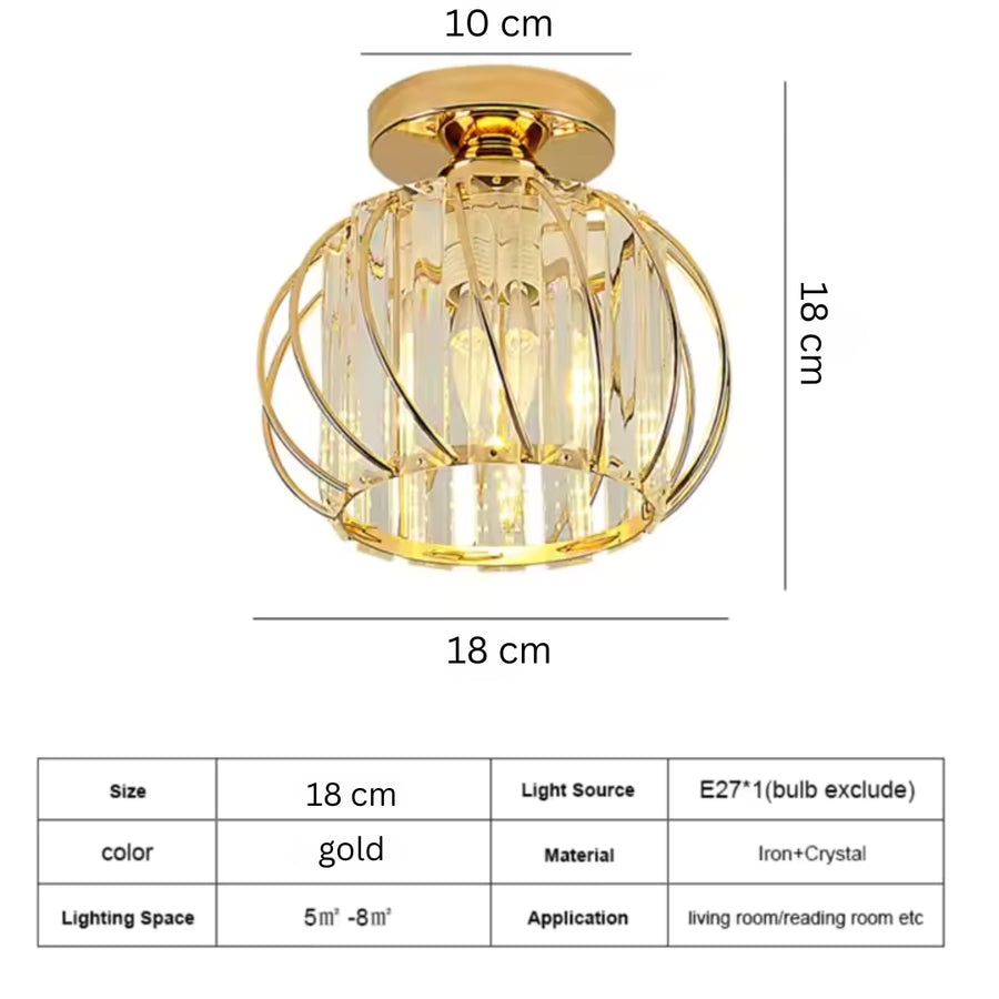 Cora 1xe27 полилей, злато, метал и кристал