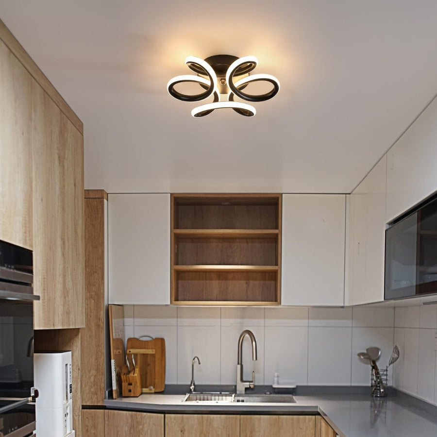LED LED VERTEX HELIX, 44W, вълнообразна, студена/гореща/неутрална светлина, черна