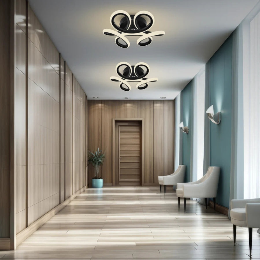 LED LED VERTEX HELIX, 44W, вълнообразна, студена/гореща/неутрална светлина, черна