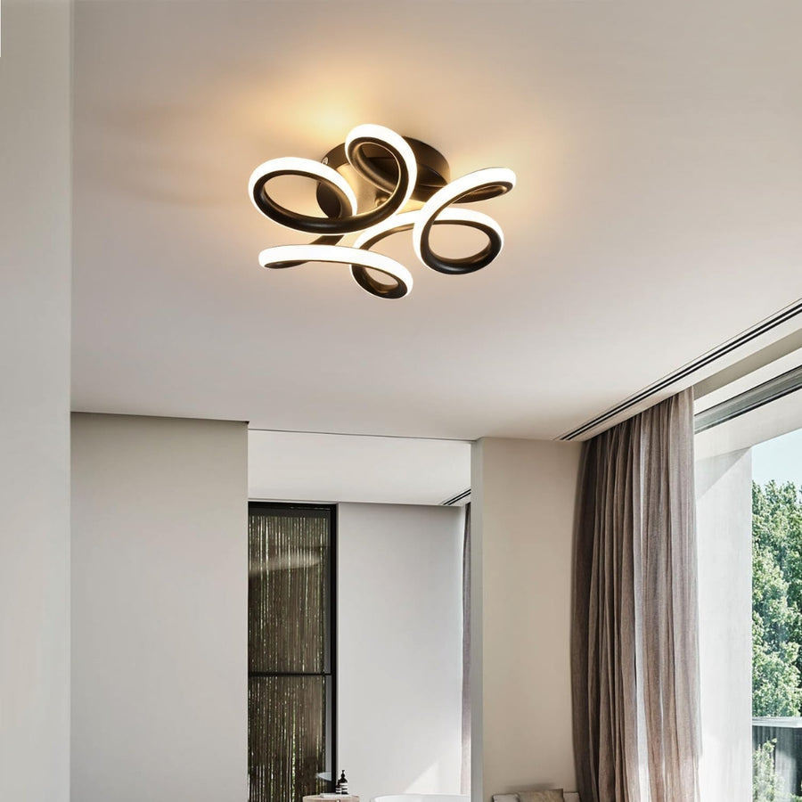 LED LED VERTEX HELIX, 44W, вълнообразна, студена/гореща/неутрална светлина, черна