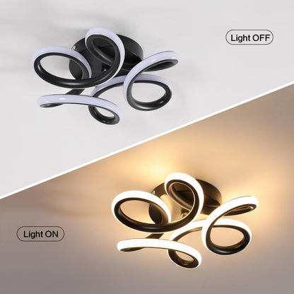 LED LED VERTEX HELIX, 44W, вълнообразна, студена/гореща/неутрална светлина, черна