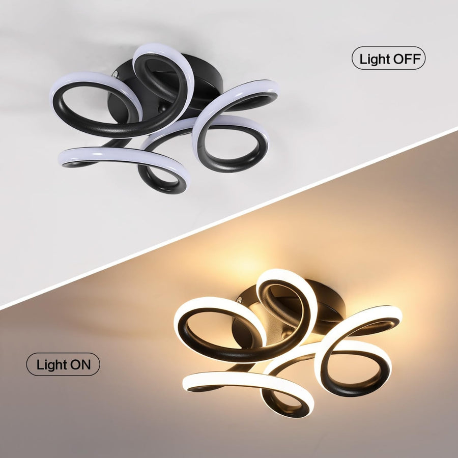 LED LED VERTEX HELIX, 44W, вълнообразна, студена/гореща/неутрална светлина, черна