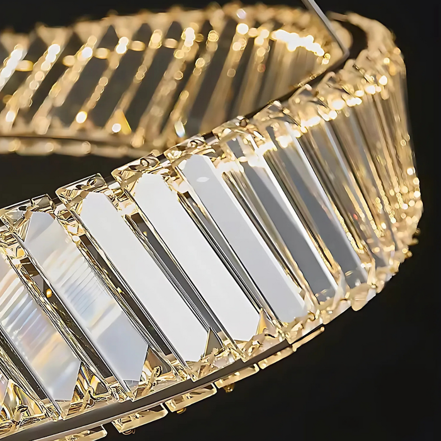 LED полилей с дистанционно управление и Luigi Crystal, 35W, студена/гореща/неутрална светлина, нестабилна, златиста