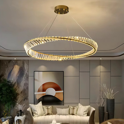 LED полилей с дистанционно управление и Luigi Crystal, 35W, студена/гореща/неутрална светлина, нестабилна, златиста