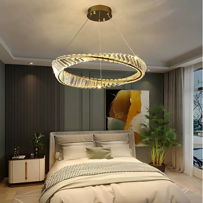 LED полилей с дистанционно управление и Luigi Crystal, 35W, студена/гореща/неутрална светлина, нестабилна, златиста