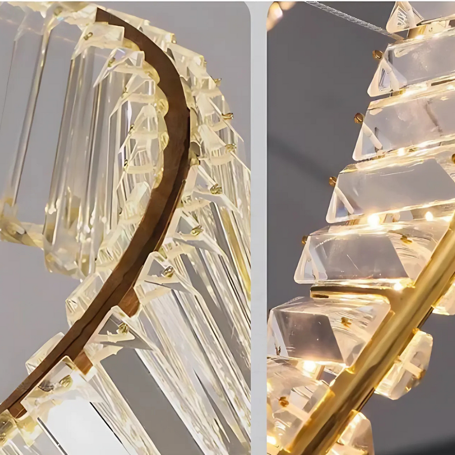 LED полилей с дистанционно управление и Luigi Crystal, 35W, студена/гореща/неутрална светлина, нестабилна, златиста