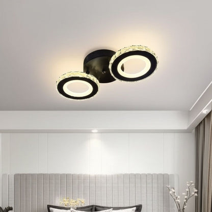 LED полилей с дистанционно управление и Crystal Nova Rotonda 29W, 2 кръга, студена/гореща/неутрална светлина, нестабилна, черна
