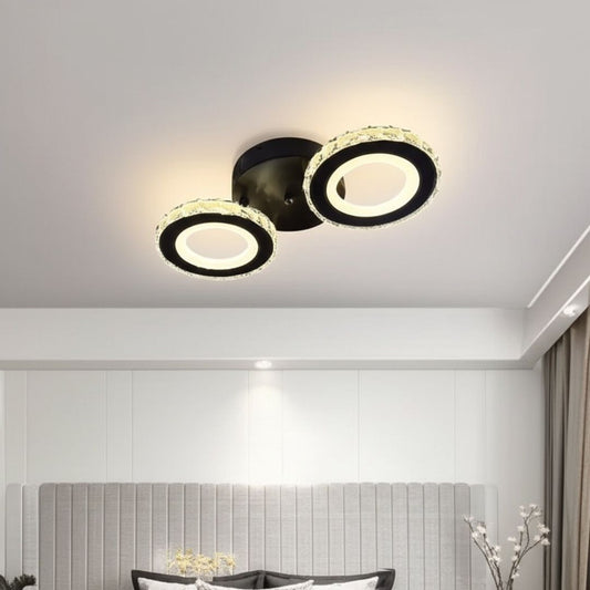 LED похот на дистанционното управление на Nova Rotonda, 29W, 2 кръга, студена/гореща/неутрална светлина, нестабилна, черна