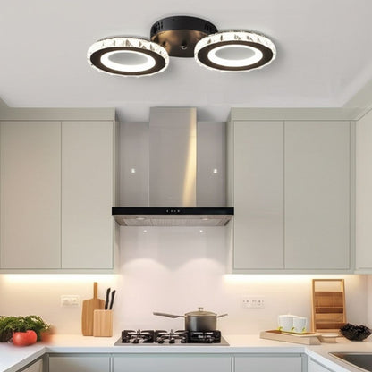 LED полилей с дистанционно управление и Crystal Nova Rotonda 29W, 2 кръга, студена/гореща/неутрална светлина, нестабилна, черна