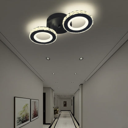 LED полилей с дистанционно управление и Crystal Nova Rotonda 29W, 2 кръга, студена/гореща/неутрална светлина, нестабилна, черна