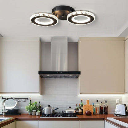 LED полилей с дистанционно управление и Crystal Nova Rotonda 29W, 2 кръга, студена/гореща/неутрална светлина, нестабилна, черна