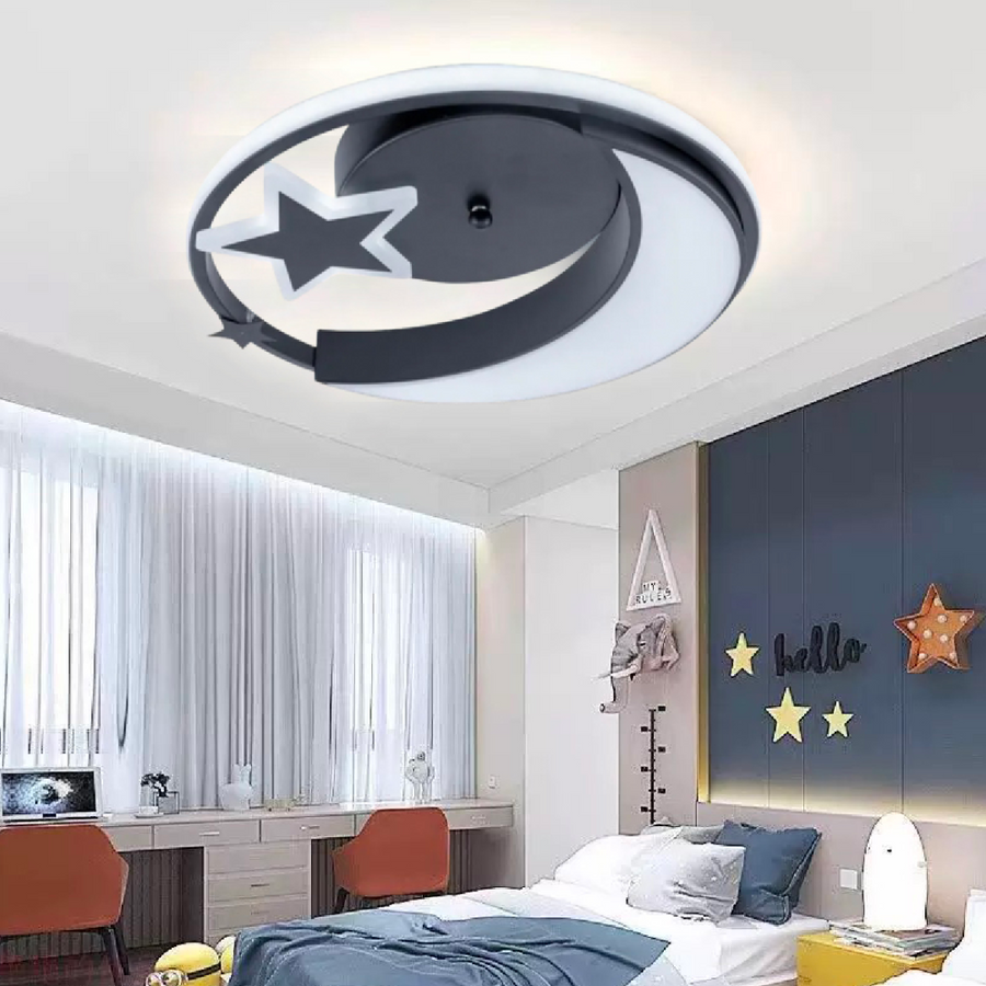 LED полилей с дистанционно управление на Alyona 44W, луна и звезда, студена/гореща/неутрална светлина, нестабилна, черна