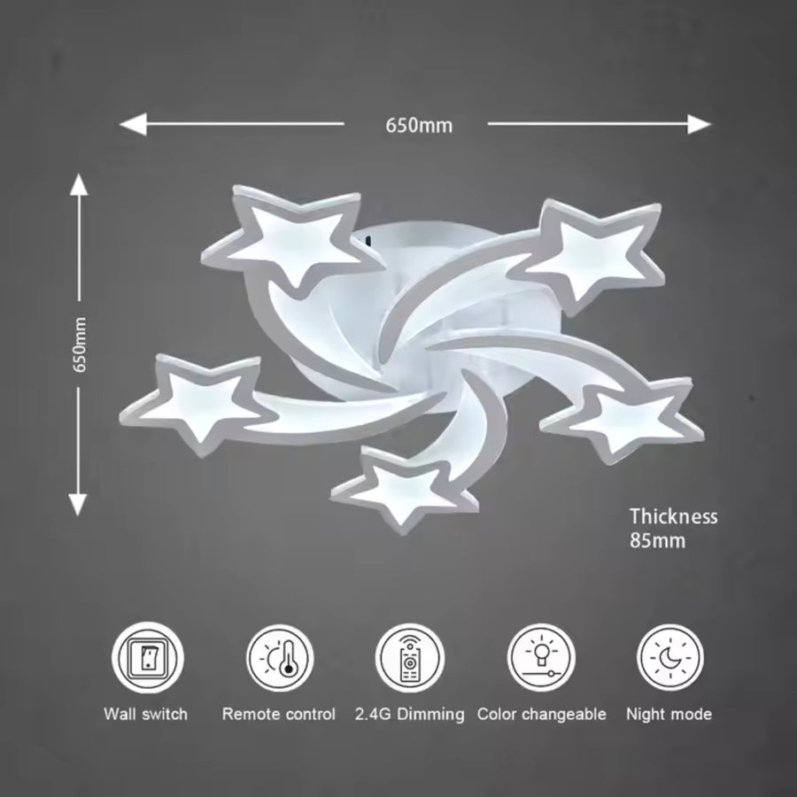 LED полилей с дистанционно управление Hypomoa, 69W, 5 звезди, студена/гореща/неутрална светлина, нестабилна, бяла