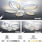 LED полилей с дистанционно управление на орхидеи, 65W, 5 венчелистчета, студена/гореща/неутрална светлина, нестабилна, бяла