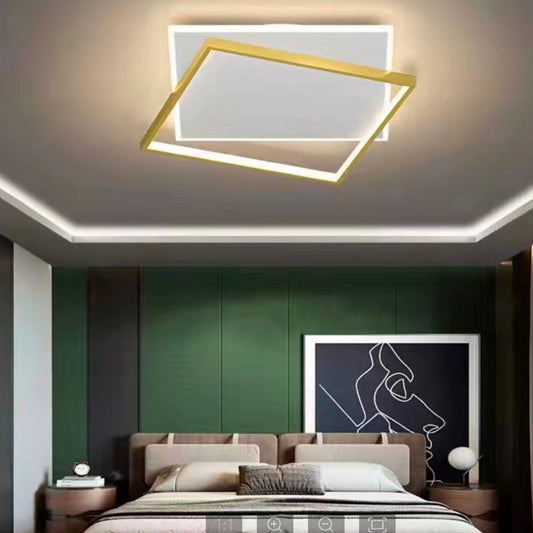 LED полилей със слънчево дистанционно управление, 98W, 2 квадрата, студена/гореща/неутрална светлина, нестабилна, златиста