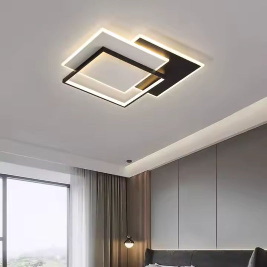 LED полилей с геометрия на дистанционно управление Cubo, 120W, 3 квадрата, студена/гореща/неутрална светлина, нестабилна, черна