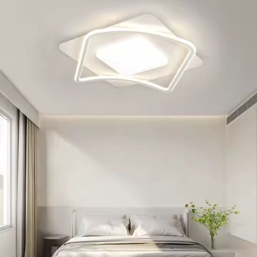LED полилей с модерно дистанционно управление 106w, 2 квадрата, студена/гореща/неутрална светлина, нестабилна, бяла