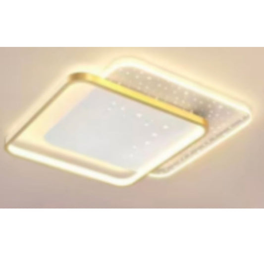 LED полилей с дистанционно управление на Gildra, 110W, 2 квадрата, студ/гореща/неутрална светлина, недобросъвестен, златист