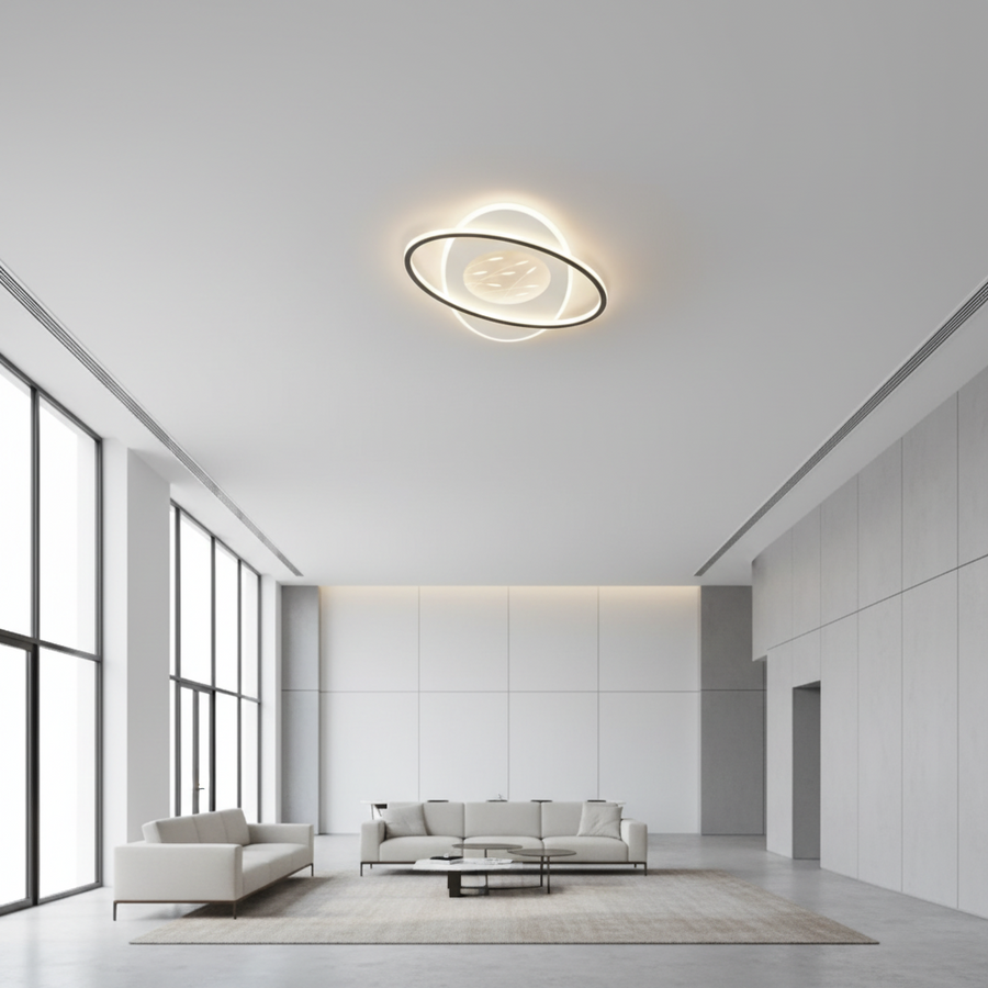 LED полилей с дистанционно управление Volta 125W, овален, студ/гореща/неутрална светлина, нестабилен, черен