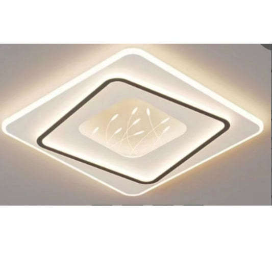 LED полилей с геометрична линия за дистанционно управление, 125W, 2 квадрата, студена/гореща/неутрална светлина, нестабилна, черна