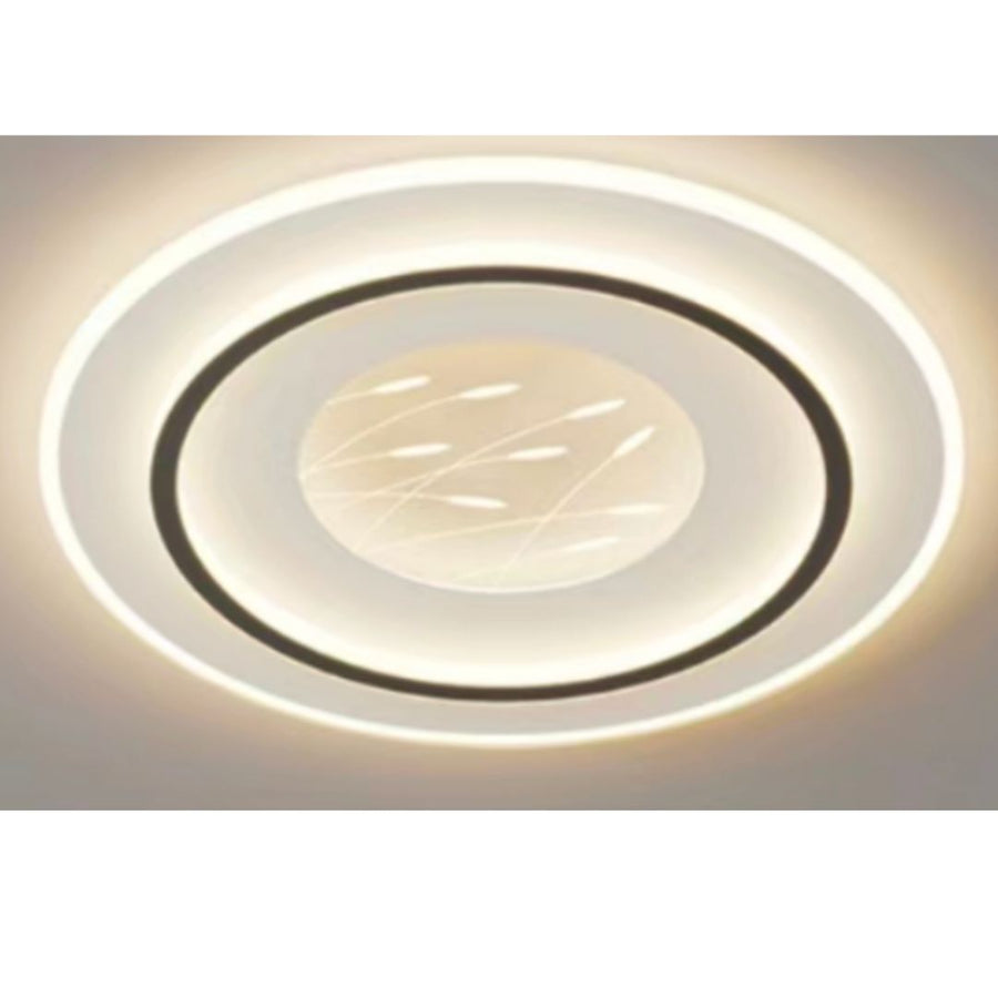 LED полилей с 125W спално дистанционно управление, кръгло, студено/гореща/неутрална светлина, нестабилна, черна