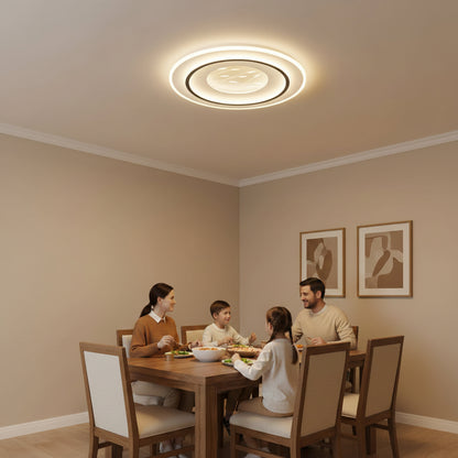 LED полилей с 125W спално дистанционно управление, кръгло, студено/гореща/неутрална светлина, нестабилна, черна