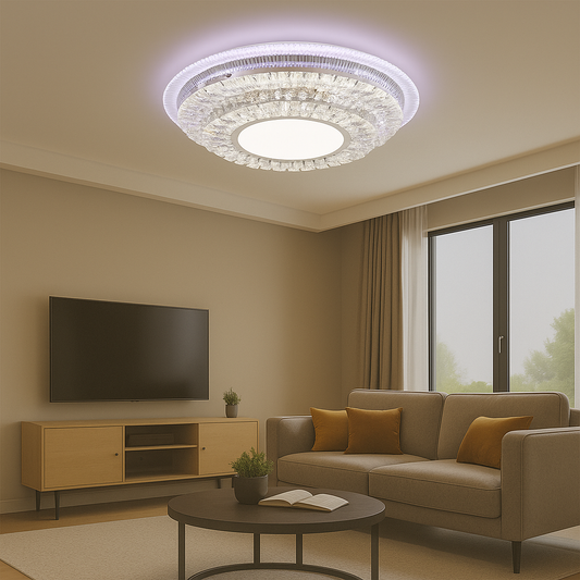 LED полилей с Miralux Krysola Remote Control, 96W, студена/гореща/RGB светлина, черно, черно