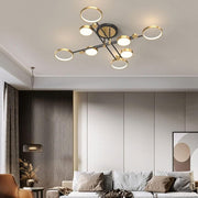 LED похот на телекомда Мария, 8 елемента, 63W, гореща/студена/неутрална светлина, недобросъвестно, злато