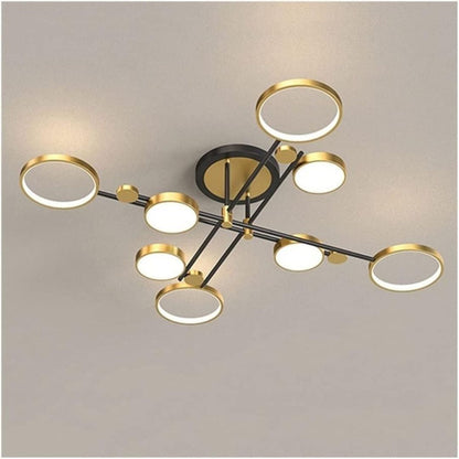LED похот на телекомда Мария, 8 елемента, 63W, гореща/студена/неутрална светлина, недобросъвестно, злато