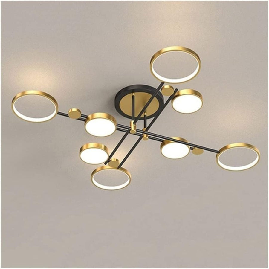 LED похот на телекомда Мария, 8 елемента, 63W, гореща/студена/неутрална светлина, недобросъвестно, злато